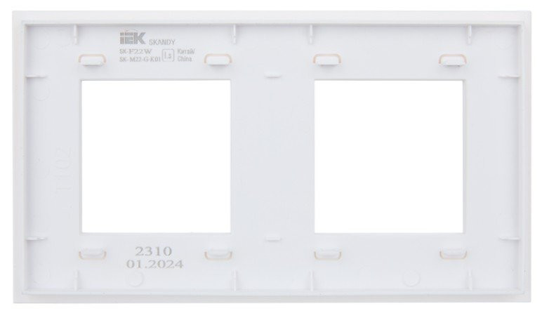 SKANDY Рамка 2-местная SK-F22W стекло арктический белый (SK-M22-G-K01) Рамка