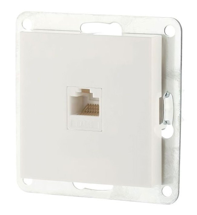 Розетка RJ-45 кат.5е с накладкой, белый LK80 (846104-1) Розетка компьютерная