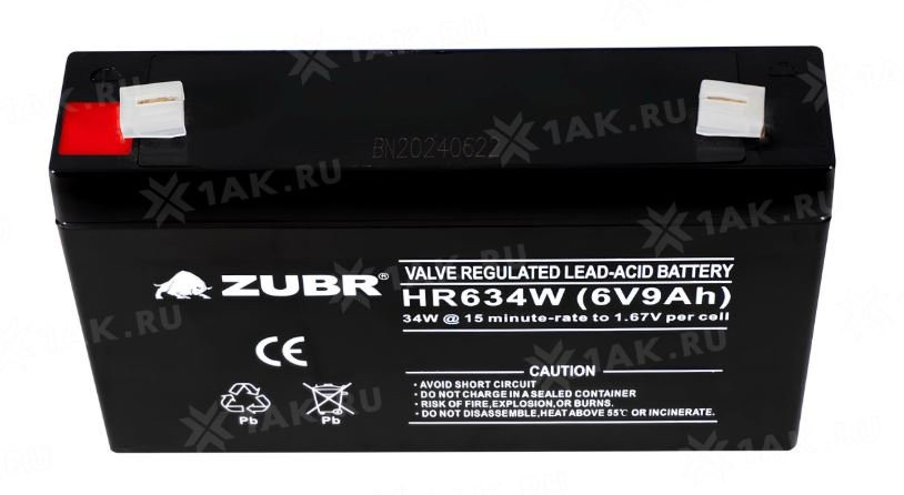 ZUBR HR6-34W Аккумулятор герметичный свинцово-кислотный ZUBR HR6-34W Аккумулятор герметичный свинцово-кислотный