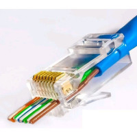 RJ-45 джек сквозной (8P8C) (100 шт) Разъем RJ-45
