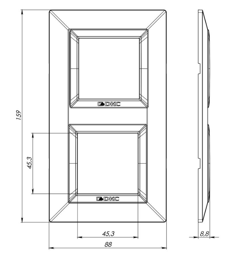 Рамка из натурального стекла 2 поста 4 модуля, Avanti, черная (4402824) Рамка Рамка из натурального стекла 2 поста 4 модуля, Avanti, черная (4402824) Рамка