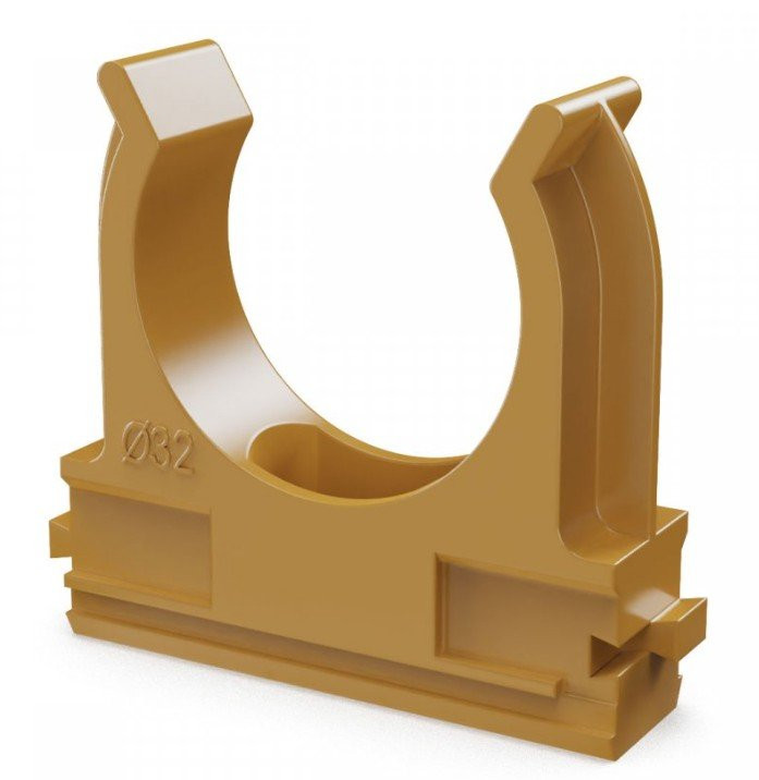 Крепёж-клипса для труб АБС-пластик бук D32 (25 шт) (PR13.0099) Крепление для труб ПВХ