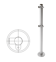 Стойка ограждения L-образная с 2-мя полупетлями слева Стойка ограждения