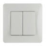 Выключатель двухклавишный, белый (201102) Выключатель