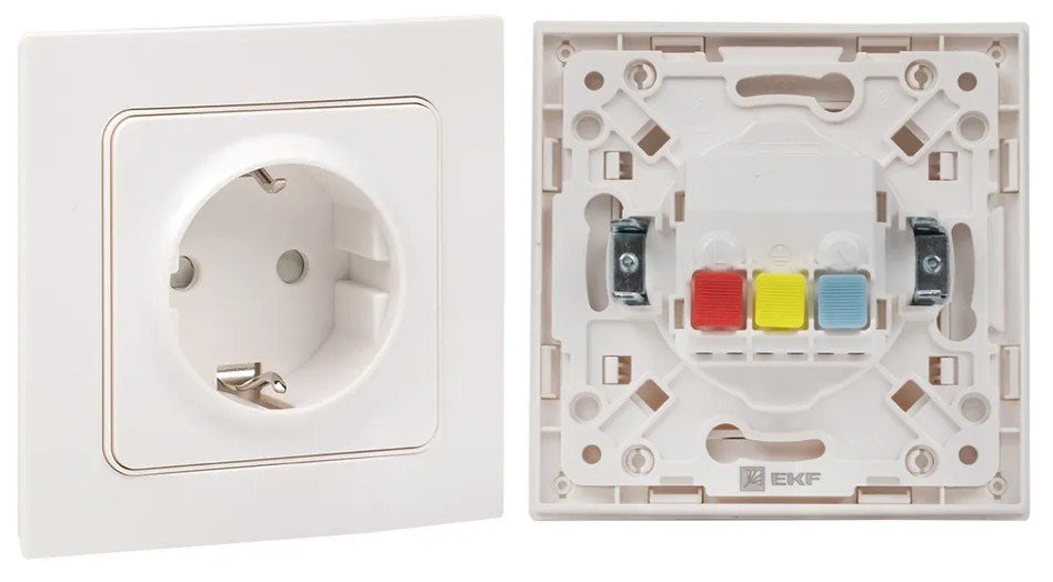 Стокгольм Розетка 1-местная с/з 16А (EXR16-028-10) Розетка 1-местная с/з 16А