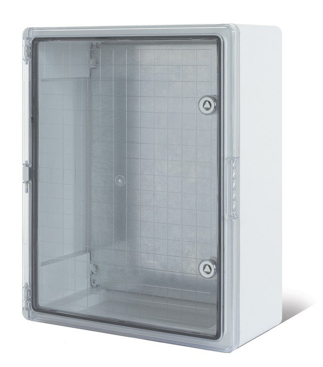 Корпус пластиковый ЩМПп с прозрачной дверцей и монтажной панелью 400х300х170мм, АБС, УХЛ1, IP65 REXANT (11-0412) Корпус пластиковый с монтажной платой