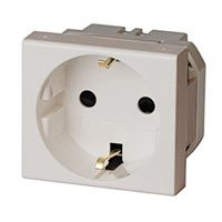 Розетка силовая Viva 2 модуля серая (45025) Розетка силовая штекерная с заземлением и со шторками