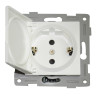 Розетка электрическая 2К+З, с откидной крышкой, белый (201002) Розетка