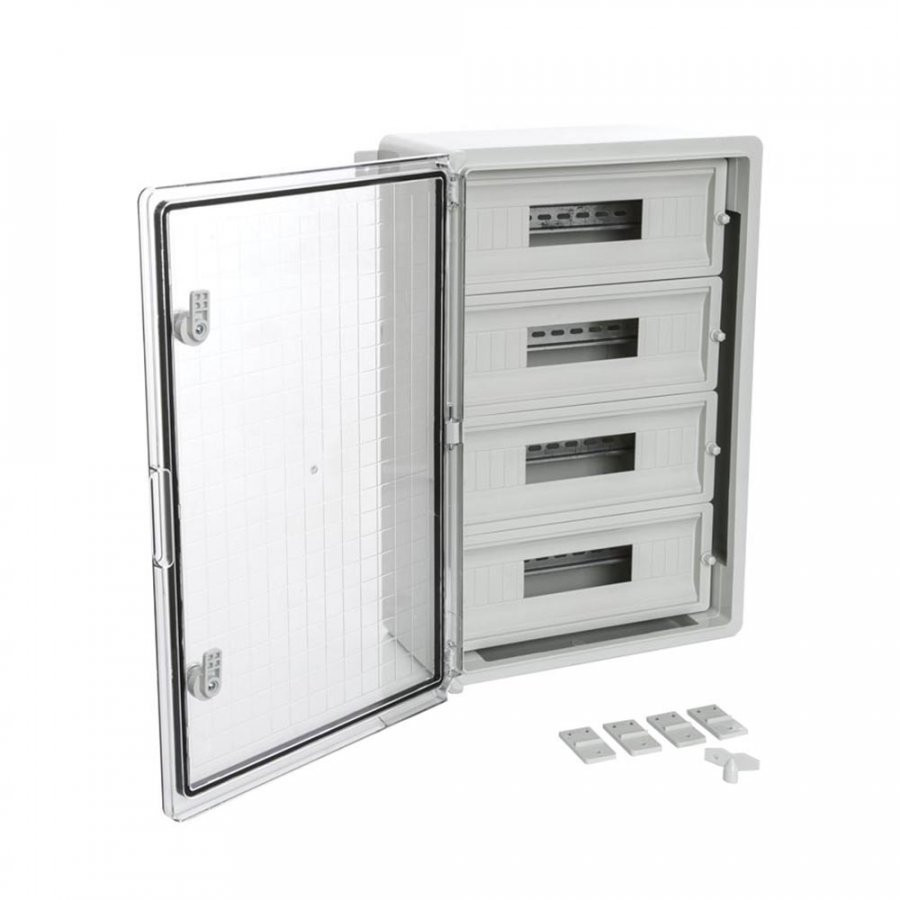 ЩРН-60 IP65 Корпус пластиковый распределительный прозрачная дверь 600х400х200 (PR08.26505) Корпус пластиковый