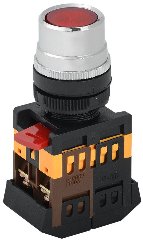 Кнопка ABLF-22 красный D22мм неон 1з+1р (BBT10-ABLF-K04) Кнопка с подсветкой