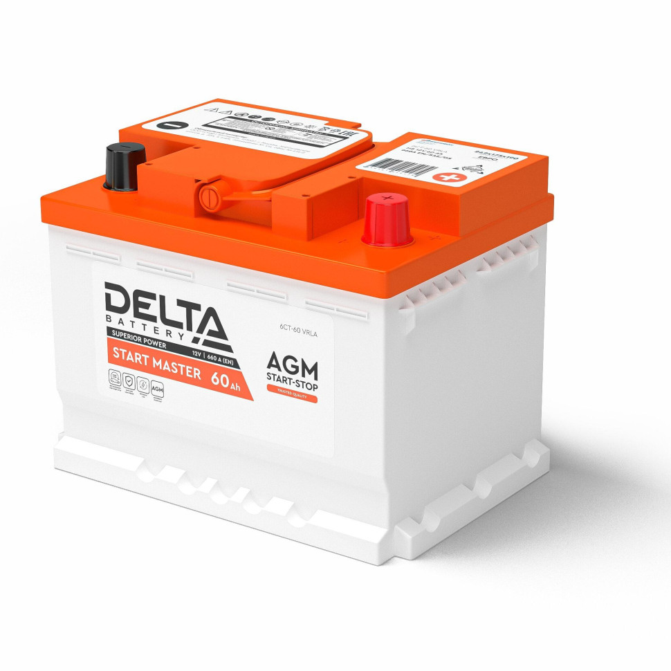DELTA START MASTER 60 Ah AGM Аккумулятор автомобильный герметичный свинцово-кислотный