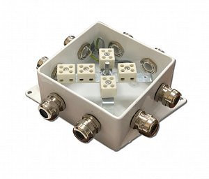 КМ-О (10к*10,0)-IP66-120х120, пять вводов Коробка монтажная огнестойкая