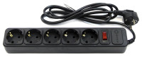 SP5B-110 Сетевой фильтр 5 розеток, 1м, черный