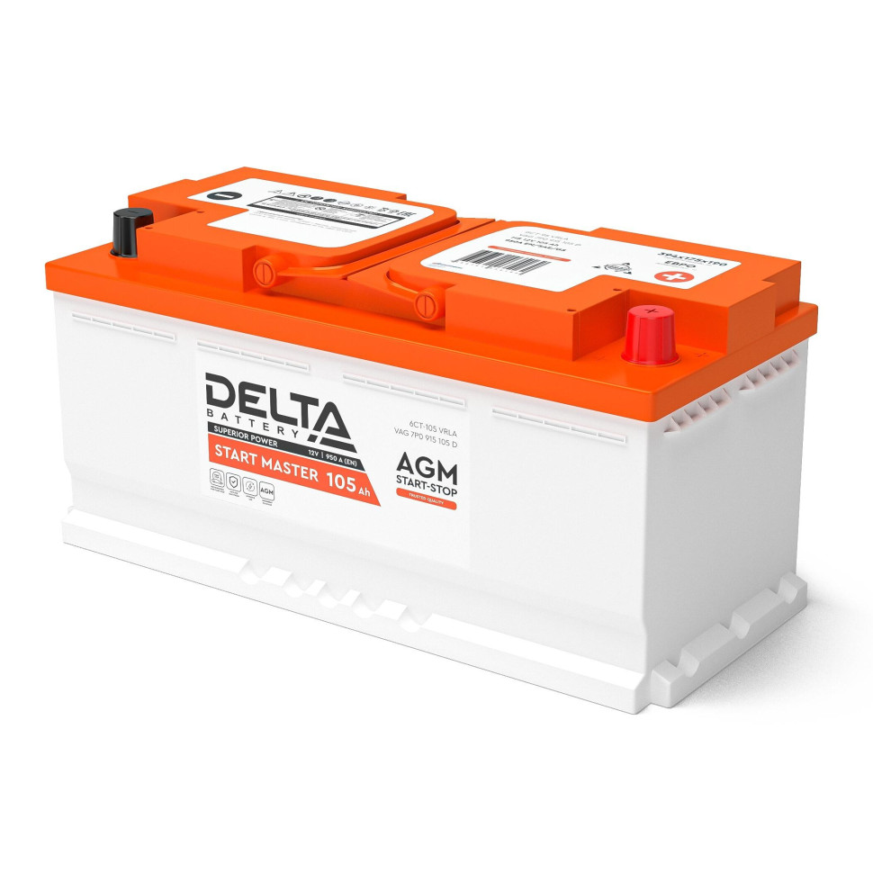 DELTA START MASTER 105 Ah AGM Аккумулятор автомобильный герметичный свинцово-кислотный