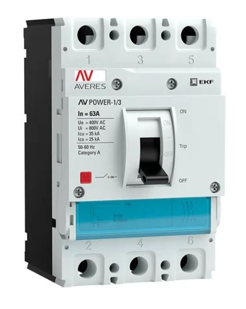 AV-POWER-1/3 63А 35кА TR (mccb-13-63-TR-av) Автоматический выключатель в литом корпусе