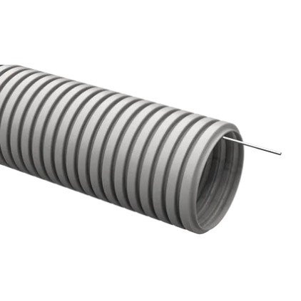 Труба ПВХ легкая серая с протяжкой D20 GENERICA (CTG20-20-K41-100-G) Труба гофрированная, не распространяющая горение