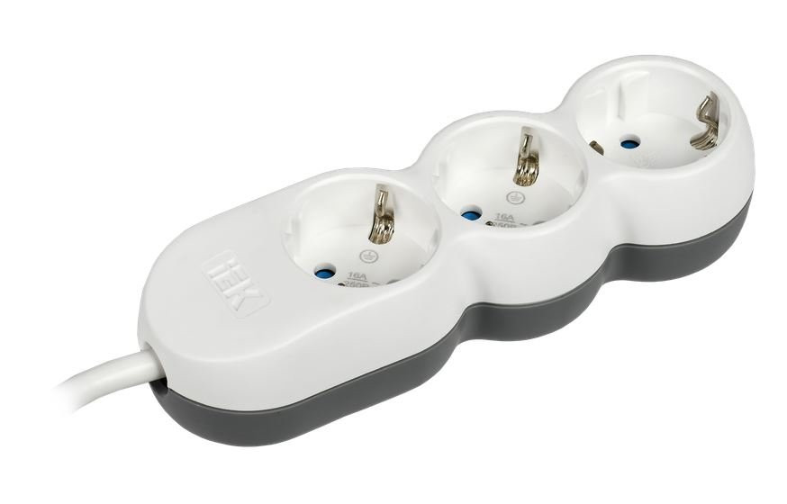 Удлинитель У03 3 места с заземлением 5м 3х1,5кв.мм 16А/250В UNO (WYP53-16-03-05-Z) Удлинитель с заземлением