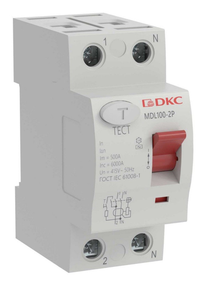 YON MAX MDL100 ВДТ, 2P, 10mA, 25A, АС (MDL100-2P1-25-AC) Выключатель дифференциального тока (УЗО)