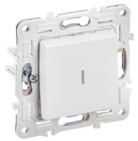 SKANDY Выключатель 1-клавишный проходной с индикацией SK-V08W скрытой установки 10А арктический белый (SK-V12-1-10-K01) Выключатель