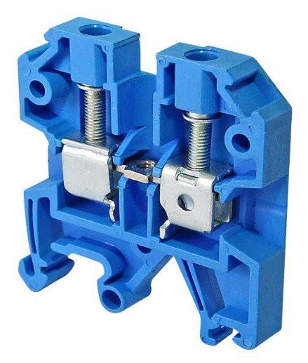 Зажим наборный ЗНИ-2,5мм2 (JXB24А) синий (YZN10-002-K07) Зажим наборный на DIN-рейку