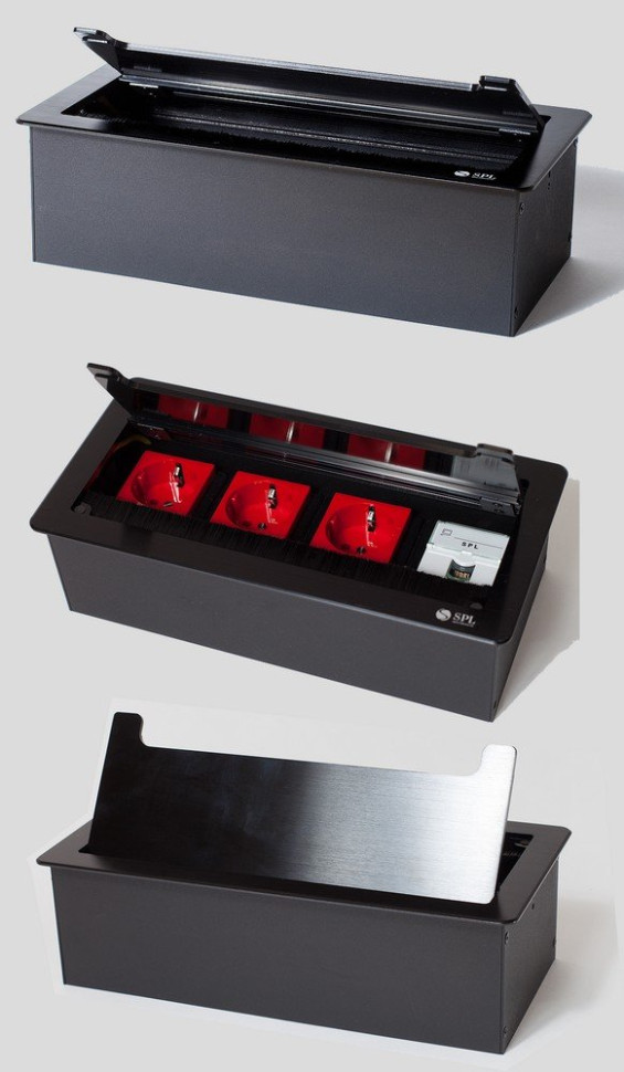 Люк настольный на 4 поста (45х45), металл, черный, IP20 (300011) Люк