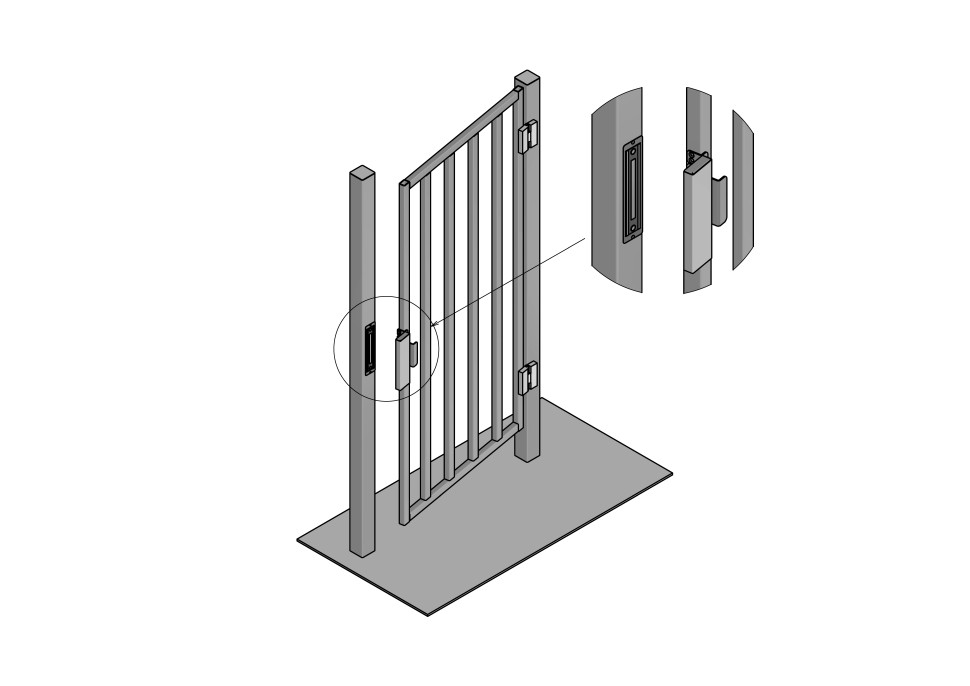ALM-350FTL-12/24V (черный) Влагозащищённый электромагнитный замок