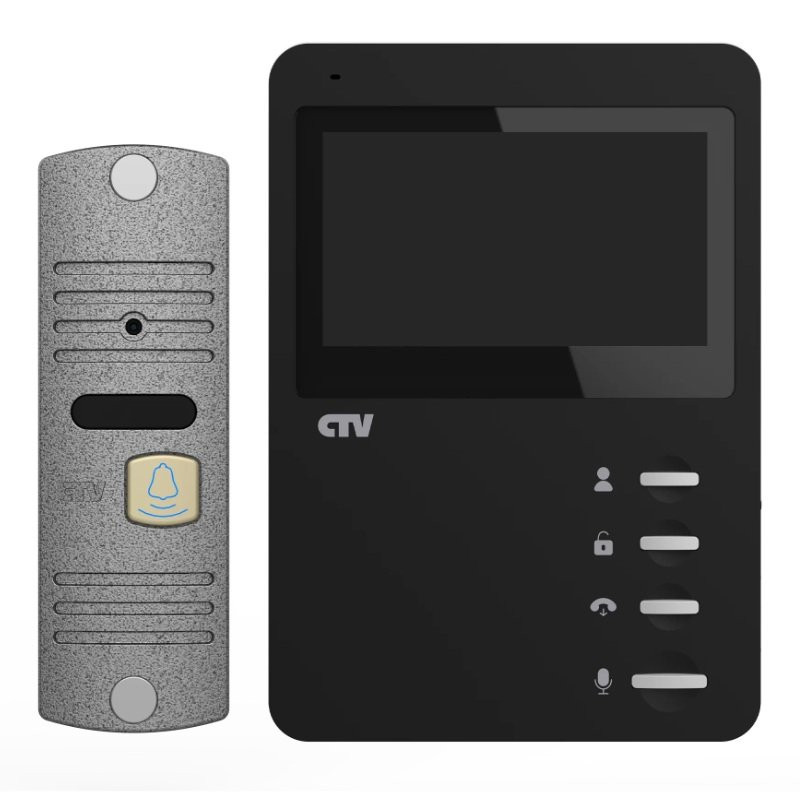 CTV-DP1400N (черный + серебро) Комплект видеодомофона