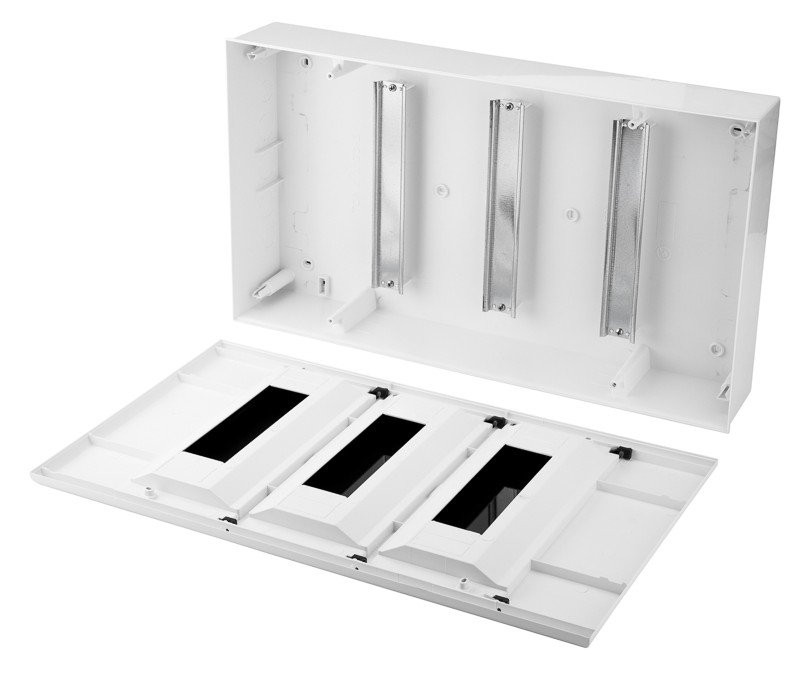 Бокс пластиковый ЩРН-П-36 IP41 белый, навесной, черная прозрачная дверь. KRANZ (KR-11-0336) Корпус пластиковый