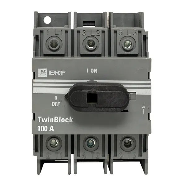 Рубильник 100A 3P с рукояткой управления для прямой установки TwinBlock (tb-100-3p-f) Рубильник