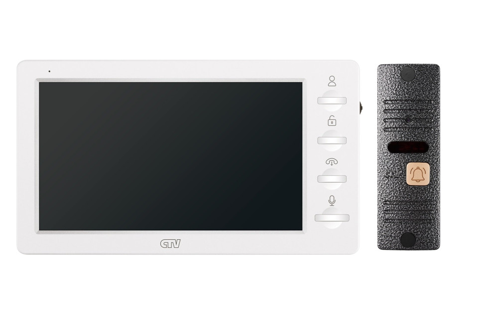 CTV-DP3702 Gamma (белый + серебро) Комплект видеодомофона