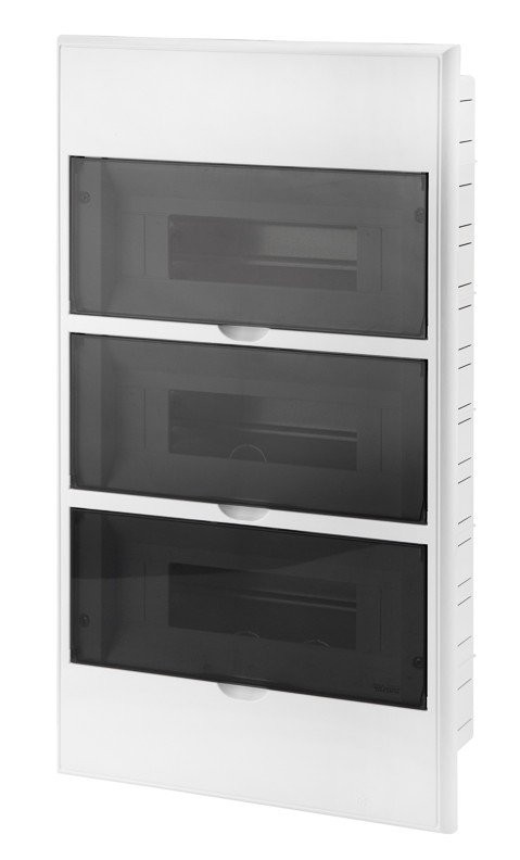 Бокс пластиковый ЩРВ-П-36 IP41 белый, черная прозрачная дверь. KRANZ (KR-11-0236) Корпус пластиковый