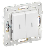 SKANDY Выключатель 2-клавишный с индикацией SK-V09W скрытой установки 10А арктический белый (SK-V20-1-10-K01) Выключатель