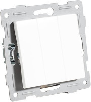 Выключатель трехклавишный, белый (201105) Выключатель