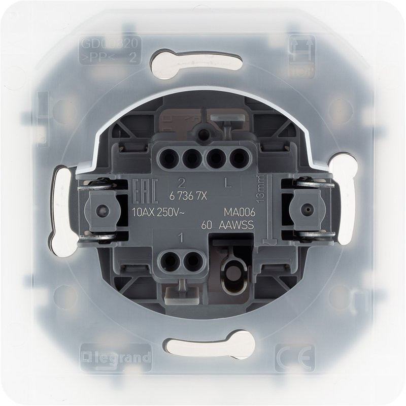 Inspiria переключатель 1-клавишный, скрытой установки, IP44, белый (673670) Переключатель Inspiria переключатель 1-клавишный, скрытой установки, IP44, белый (673670) Переключатель