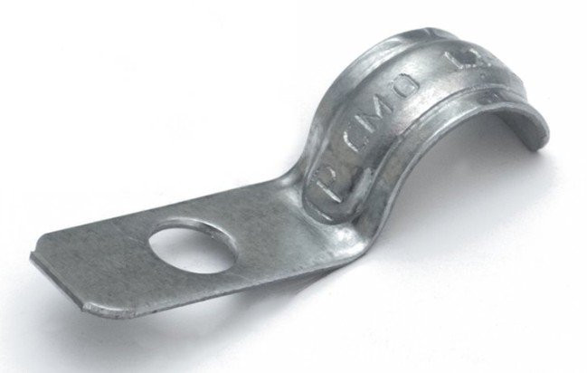 Скоба металлическая однолапковая усиленная противопожарная СМОУ d12-13 мм отв. d 6,5 мм (100 шт) (PR13.02422) Скоба металлическая