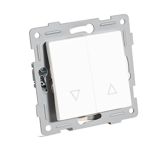 Выключатель управления жалюзи, белый (201107) Выключатель