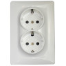 Розетка электрическая 2х2К+З, белый (201003) Розетка