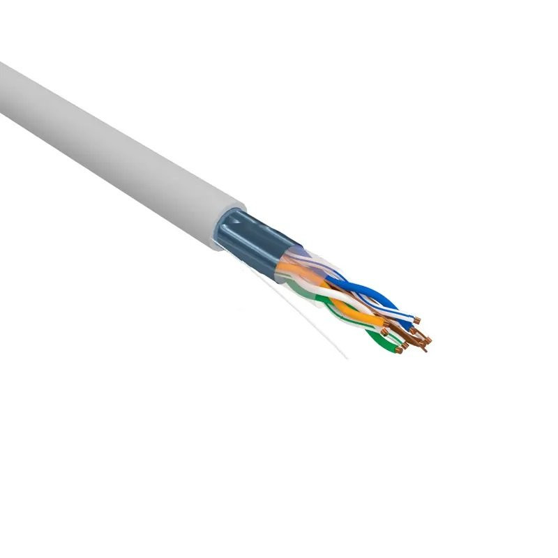 F/UTP, CAT 5e, PVC, 4х2х0,52 мм, 24AWG, INDOOR, SOLID, серый, РФ REXANT (02-0025-R) Кабель «витая пара» (LAN) для структурированных систем связи