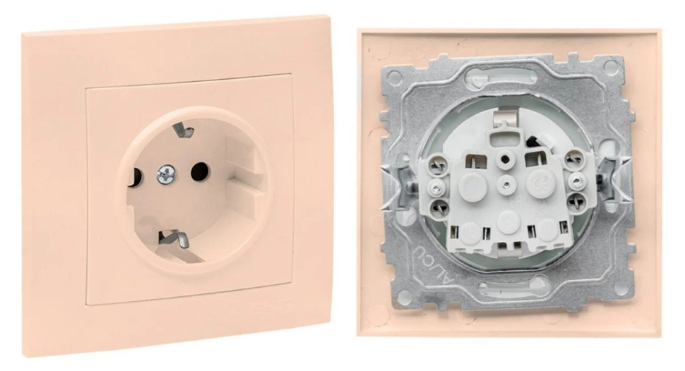 Валенсия розетка 1-местная с/з 16А (EWR16-028-20) Розетка 1-местная с/з 16А