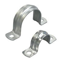 Скоба двухлапковая D50 с двумя отверстиями (50шт) (43650-50) Скоба оцинкованная