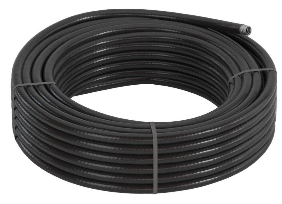 Металлорукав DN 35 в гладкой ПВХ изоляции, чёрный (6070R-38N) Металлорукав в гладкой ПВХ изоляции