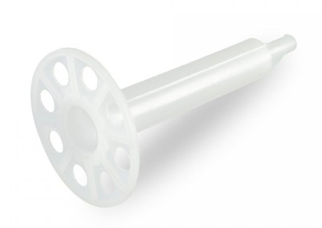 Тарельчатый дюбель гриб с гвоздем для ПМ IN70 белый (100 шт) (PR08.12252) Тарельчатый дюбель гриб с гвоздем