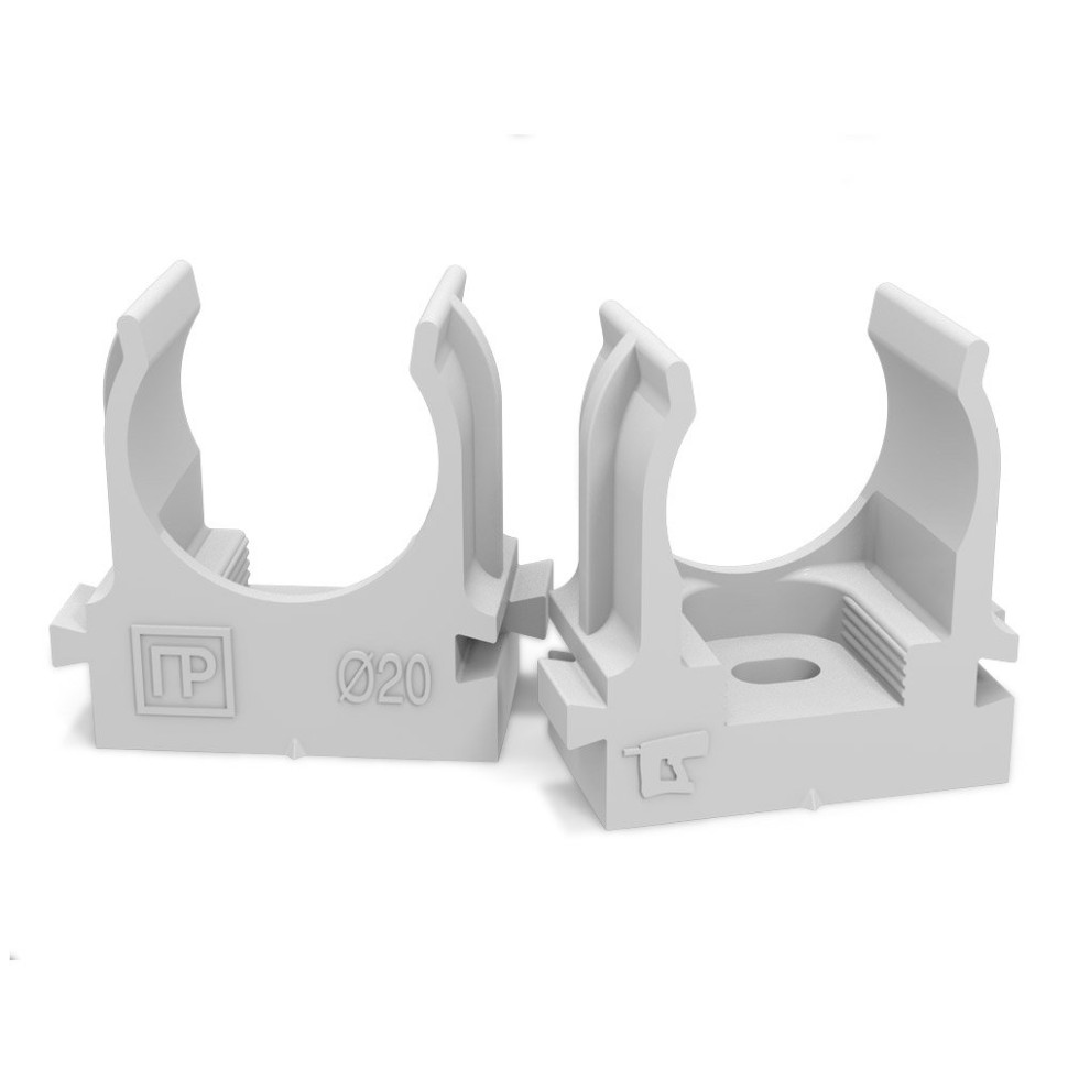 Крепеж-клипса для монтажного пистолета D20 серая (Промрукав) (100 шт) (PR13.0120) Крепление для труб ПВХ