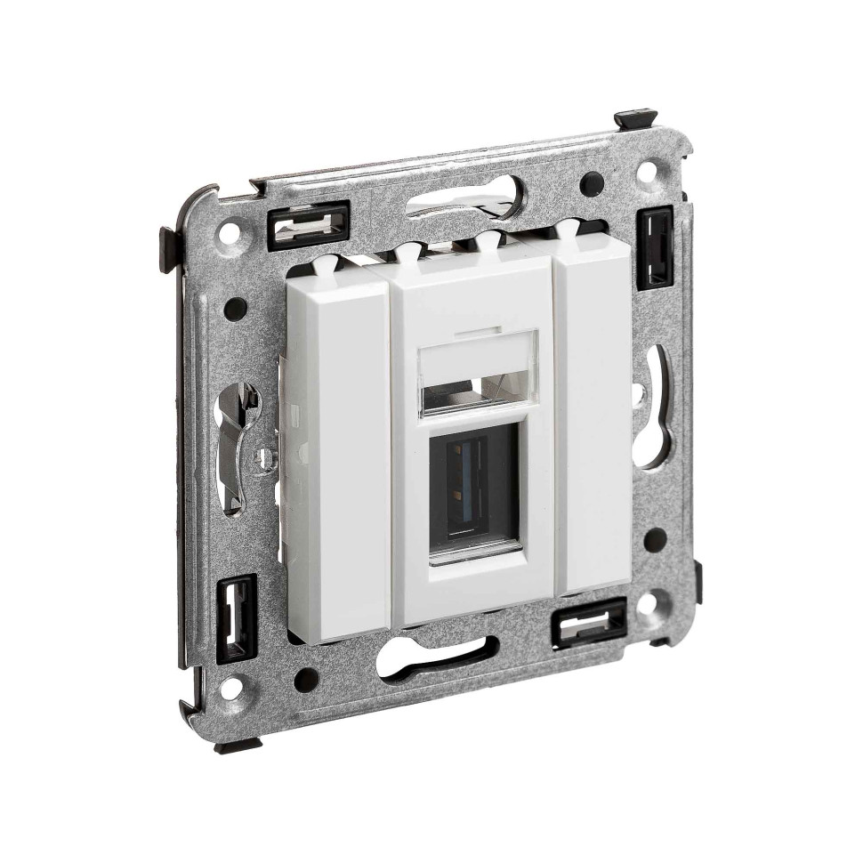 Розетка USB 3.0 одинарная в стену, тип А-А, белое облако, Avanti (4400303) Розетка USB 3.0 одинарная в стену