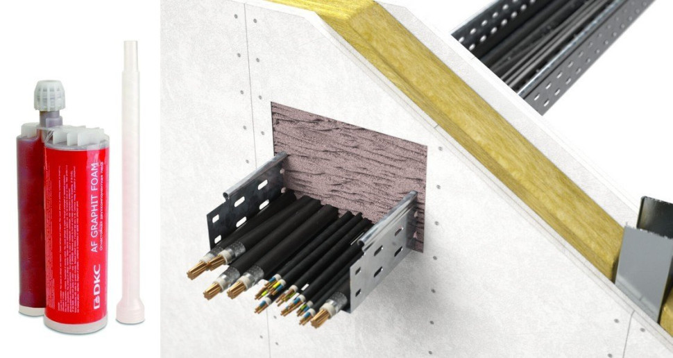 Пена двухкомпонентная огнезащитная, картридж 330 мл (DN1201) Пена двухкомпонентная огнезащитная