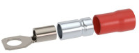 Наконечник НКИ 0,25-1,5 М5 (D5,3мм) с отверстием под винт (100 шт) (2A5P-DS-PVC) Наконечник с отверстием под винт и изолированным фланцем ПВХ, двойная гильза