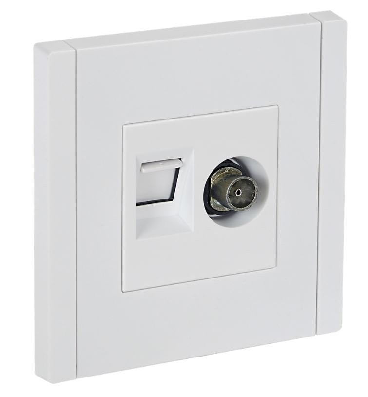 FORTE&PIANO Розетка двойная TV+RJ45 кат.6 FP237 скрытой установки белый (FP-AK20-2-K01) Розетка двойная TV+RJ45 (cat.6) серии FORTE&PIANO