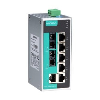 EDS-208A-SS-SC Компактный коммутатор 6х10/100BaseTX, 2х100BaseFX (одномод.) в металлическом корпусе