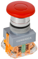 Кнопка управления D7-MZS "Грибок" d=22мм с фиксацией красная GENERICA (BBG50-11MZS-3-21-K04-G) Кнопка управления