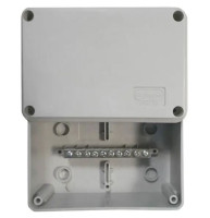 Коробка (КУП) JBS100 100х100х55, 6 вых, IP55 (44007KP) Коробка уравнивания потенциалов (КУП), 6х9мм, 8 зажимов